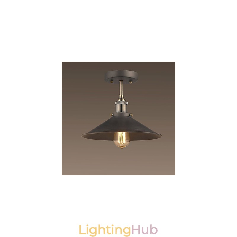 Vintage Mini Edison Ceiling Light 1 Light Metal Flush Mount