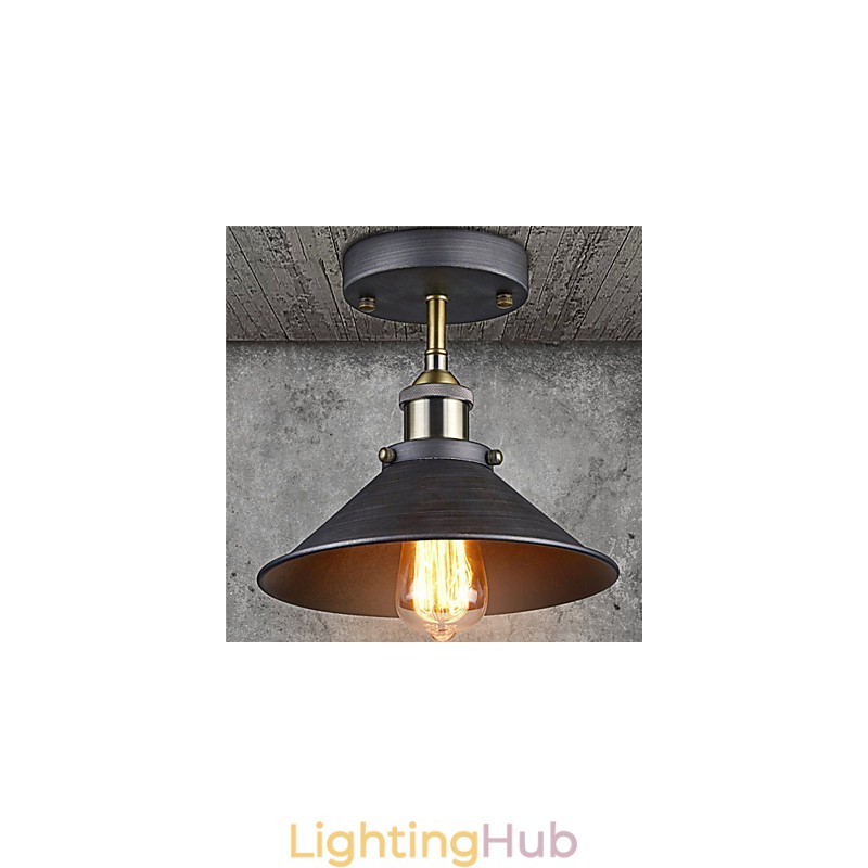 Vintage Mini Edison Ceiling Light 1 Light Metal Flush Mount
