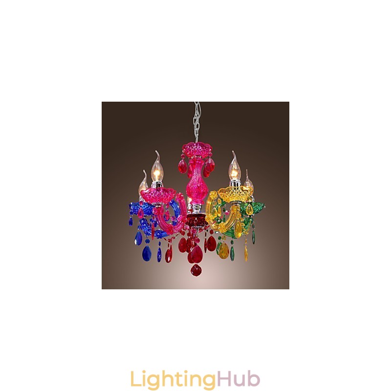 Traditional Classic Crystal Chrome Acrylic Chandelier
