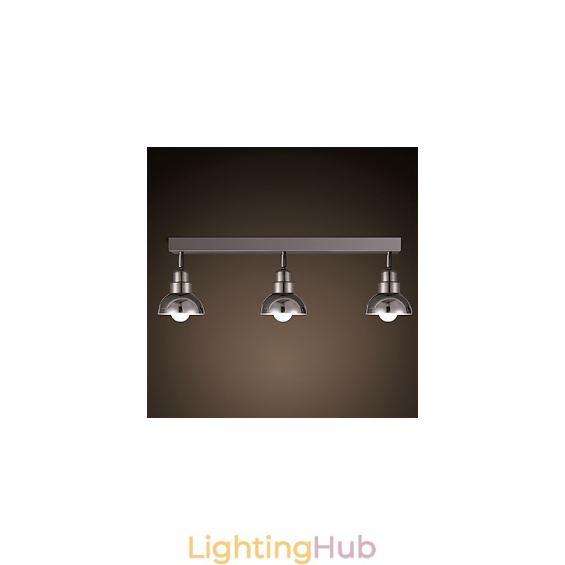 Flush Mount Trinal head Light White Glass Aluminum Frame Fashion Modern