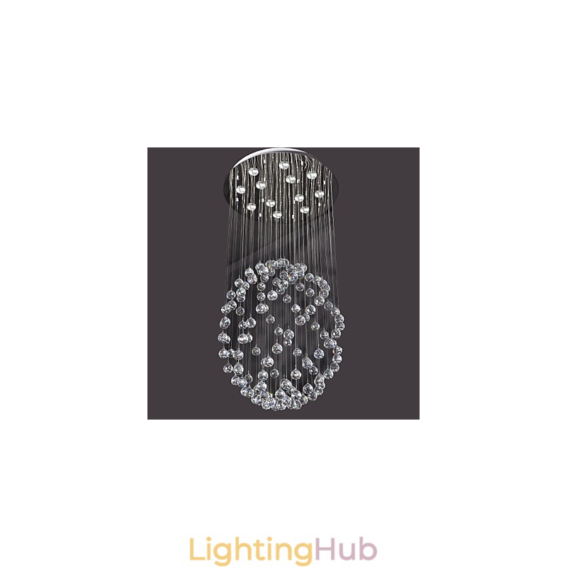 Modern Contemporary Crystal Chrome Metal Flush Mount