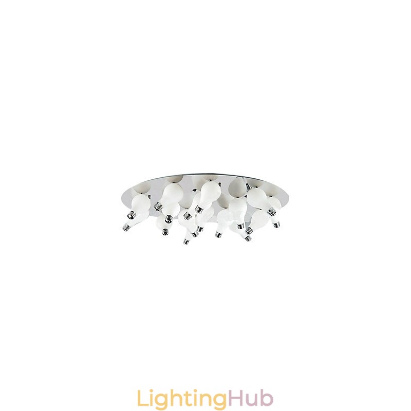 Modern Flush Mount with 12 Lights in Round (G4 Bulb Base)