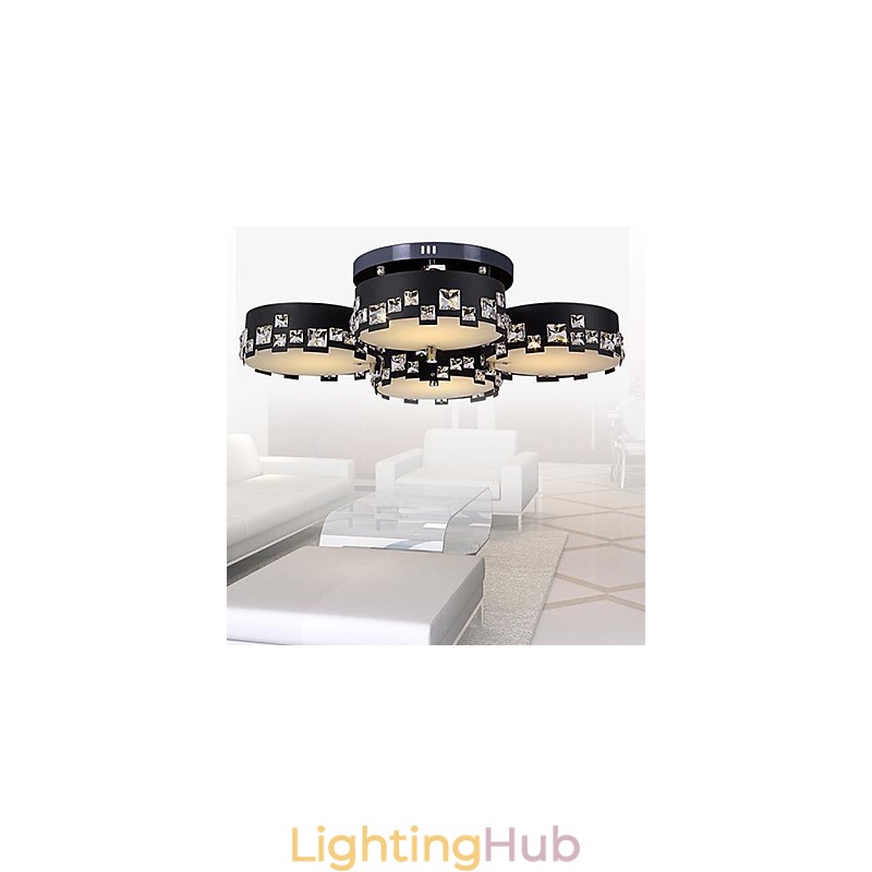Modern Contemporary Crystal Metal Flush Mount
