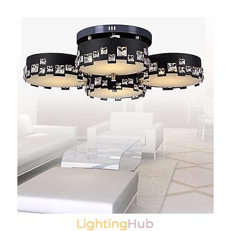 Modern Contemporary Crystal Metal Flush Mount Modern Contemporary Crystal Metal Flush Mount