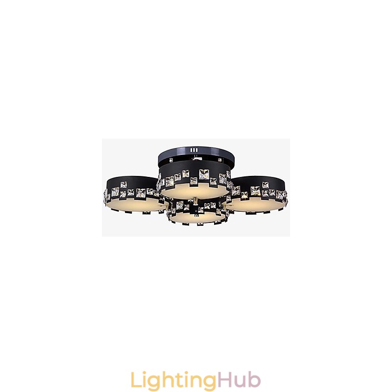 Modern Contemporary Crystal Metal Flush Mount