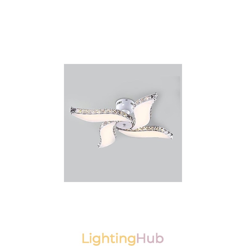 Modern Contemporary Crystal Metal Flush Mount
