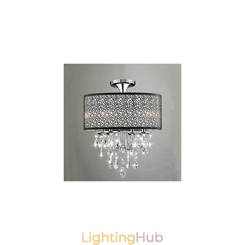 Traditional Classic Crystal Metal Flush Mount