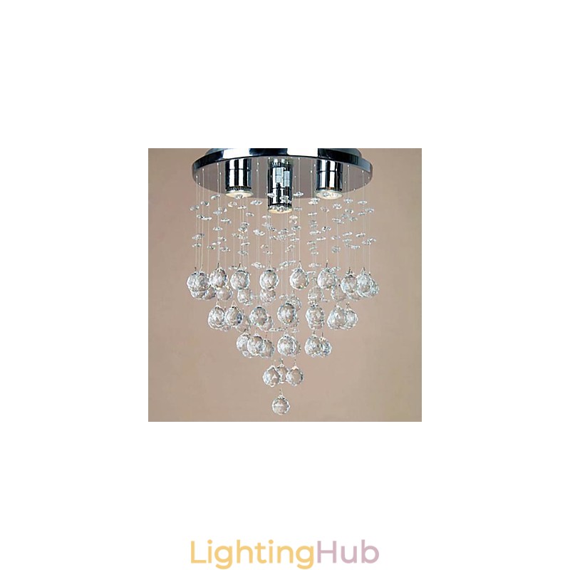 3 light Crystal Flush Mount Light