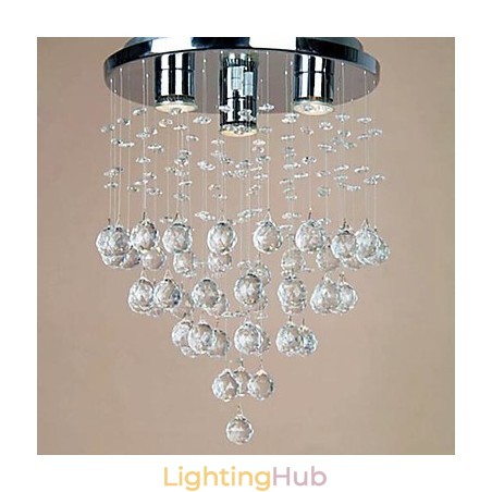 3 light Crystal Flush Mount Light 3 light Crystal Flush Mount Light