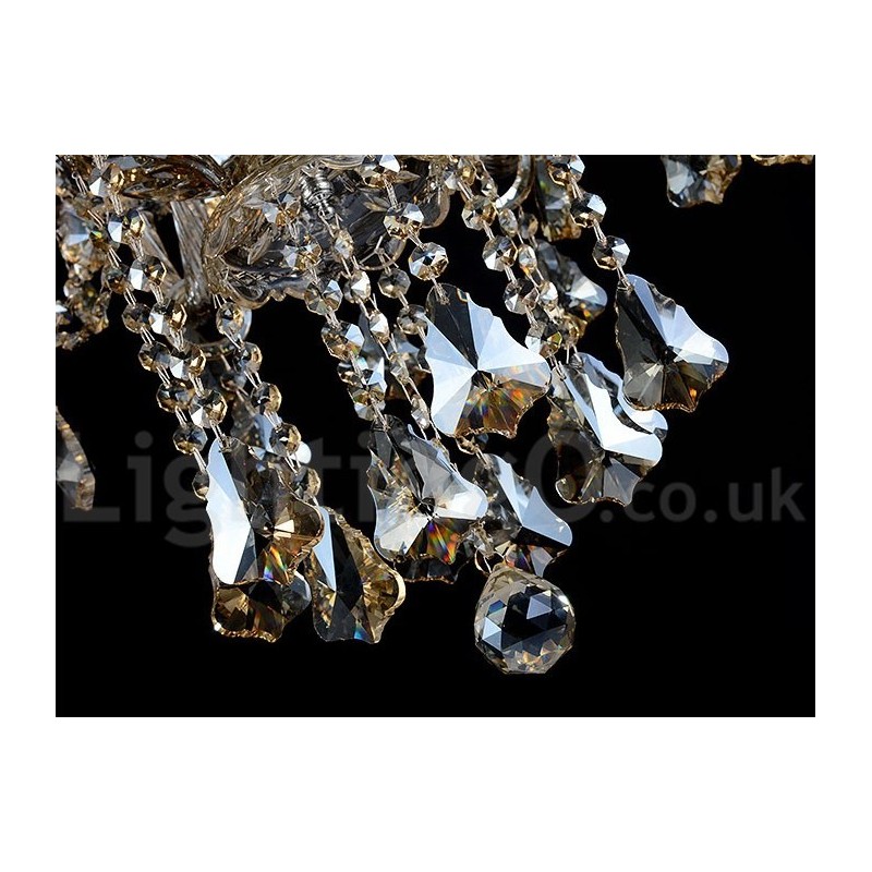 Cognac Crystal Color Pendant Light Crystal Modern Contemporary Traditional Classic Retro Lantern Country