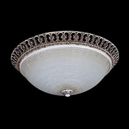 Dark Brown Flush Mount Light Glass Resin Pattern Carving European Classic