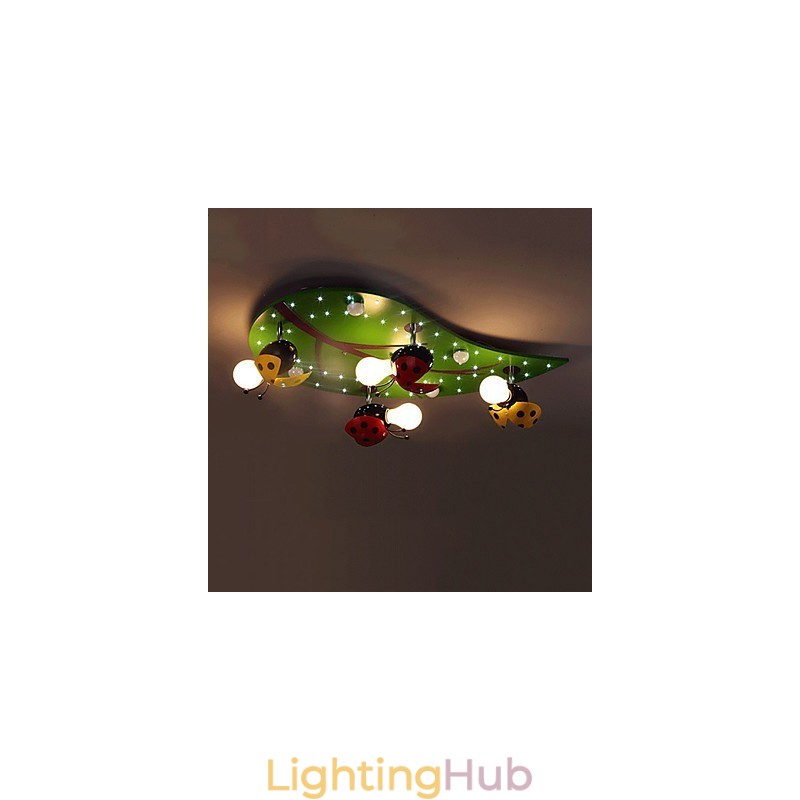 Flush Mount Modern Contemporary Wood Bamboo