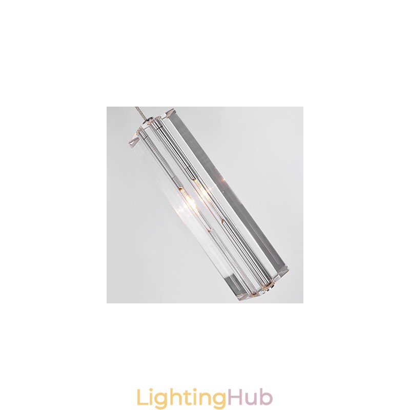 Modern Contemporary Island Crystal Chrome Metal Pendant Light