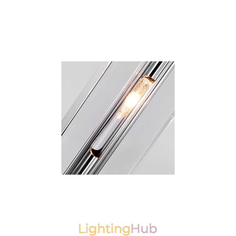Modern Contemporary Island Crystal Chrome Metal Pendant Light