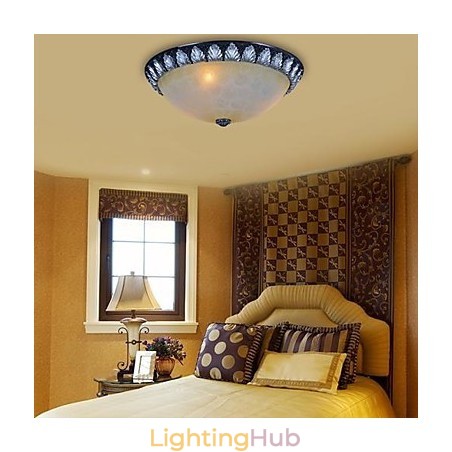 Flush Mount Light Pattern Glass Resin Silver Carving European Classic Flush Mount Light Pattern Glass Resin Silver Carving European Classic