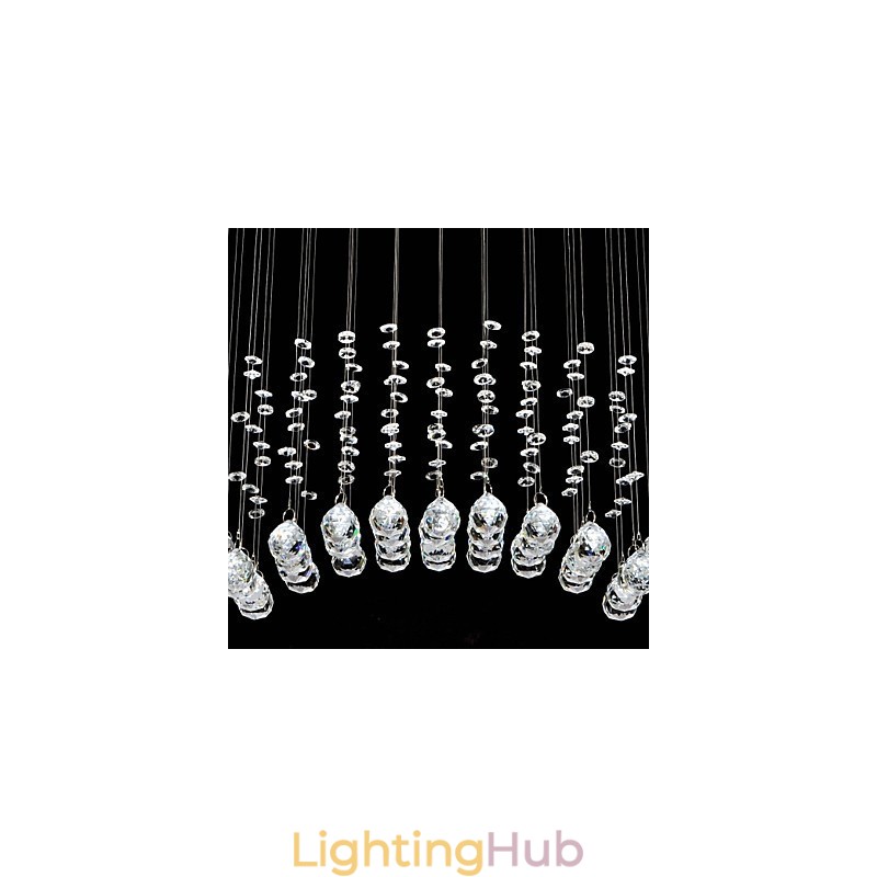 Traditional Classic Crystal Chrome Metal Flush Mount