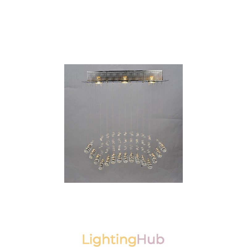 Traditional Classic Crystal Chrome Metal Flush Mount