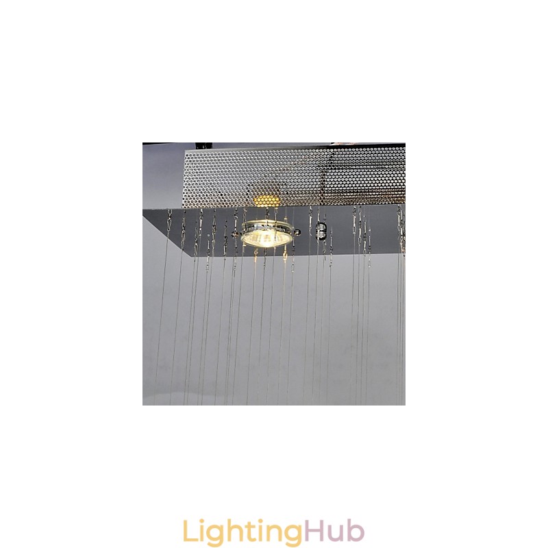 Traditional Classic Crystal Chrome Metal Flush Mount