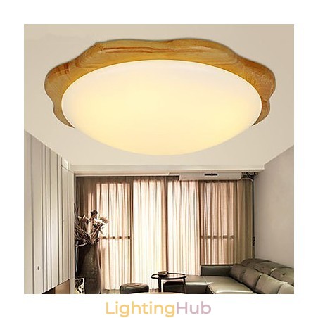 Flush Mount Traditional Classic Wood Bamboo