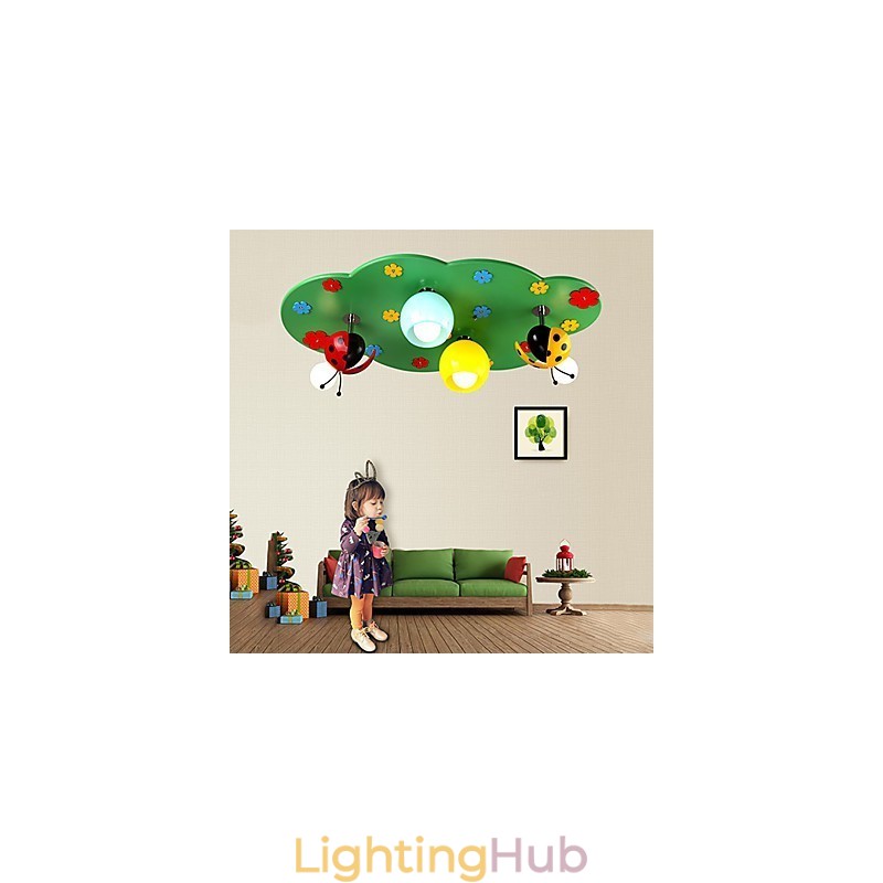 Flush Mount Modern Contemporary Wood Bamboo