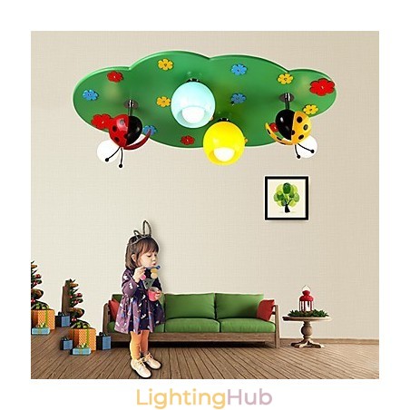 Flush Mount Modern Contemporary Wood Bamboo