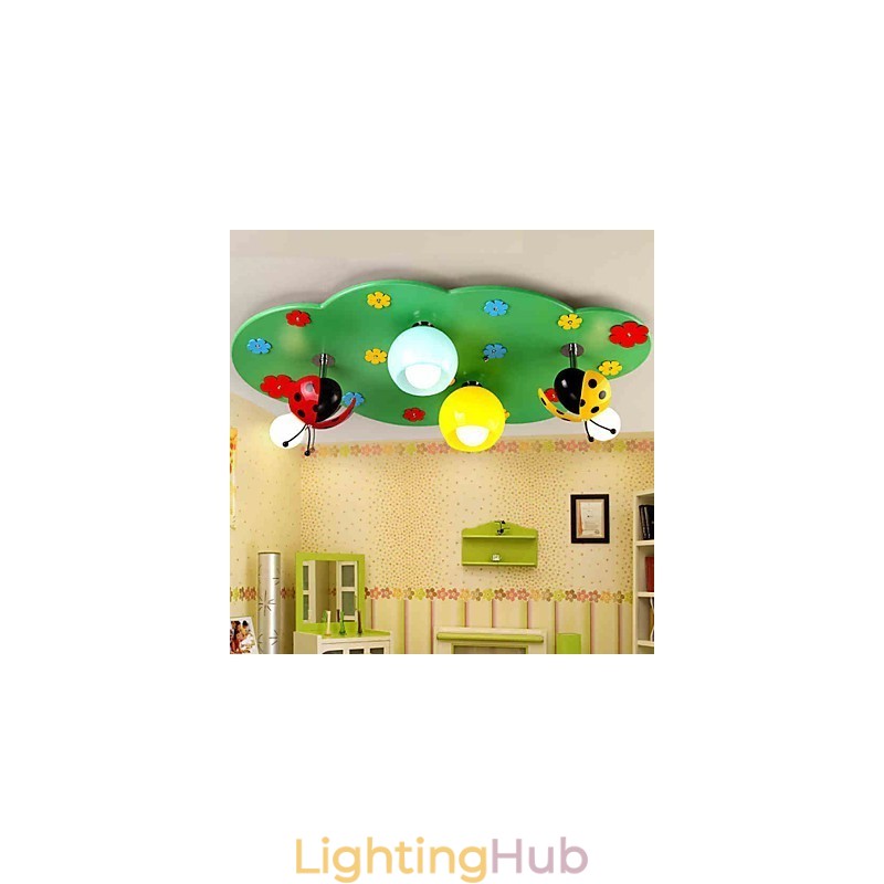 Flush Mount Modern Contemporary Wood Bamboo