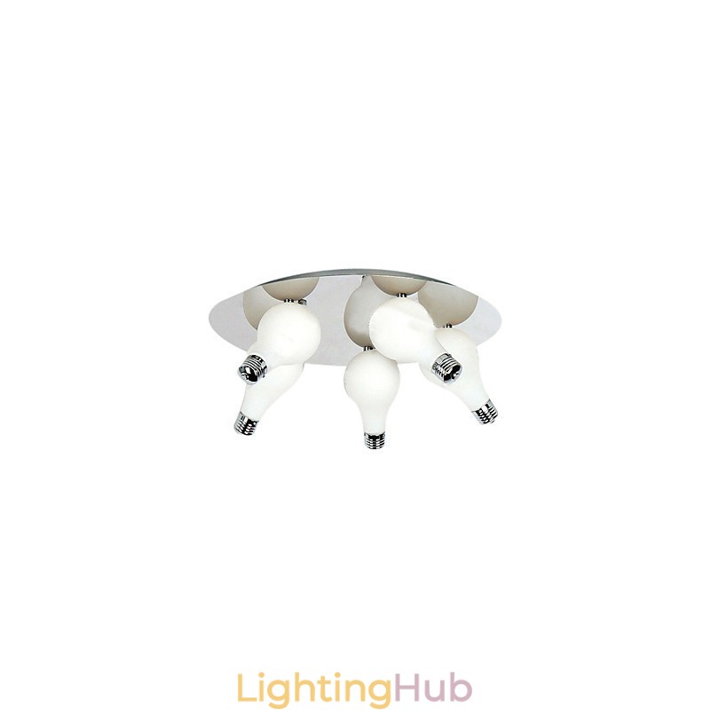 Modern Flush Mount with 5 Lights in Round (G4 Bulb Base)