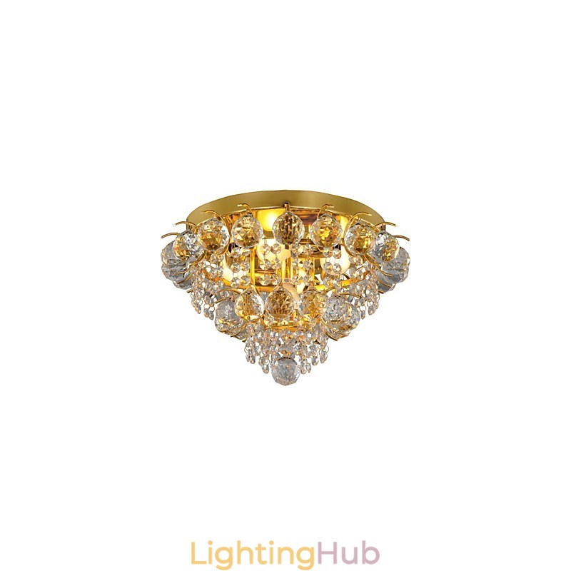 Modern Crystal Flush Mount with 5 Lights