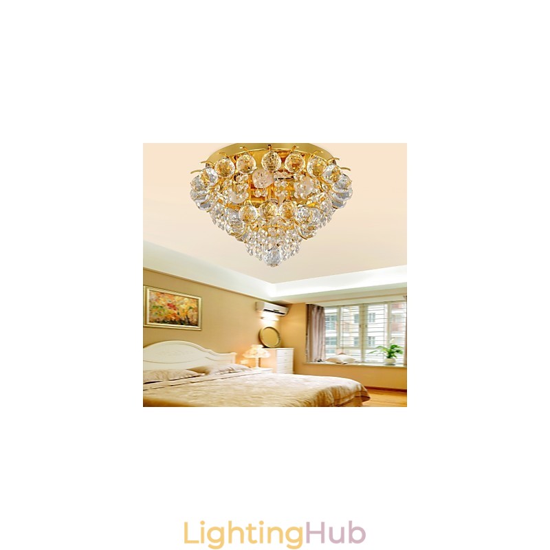 Modern Crystal Flush Mount with 5 Lights