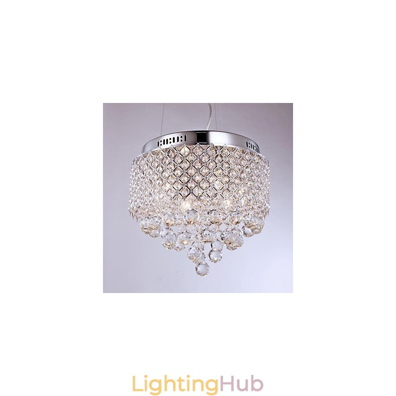 Modern Contemporary Crystal Chrome Metal Flush Mount