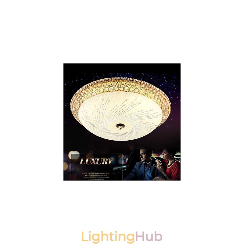 Modern Luxury Crystal Light Absorb Dome Light SMD Double Color Diameter 50CM