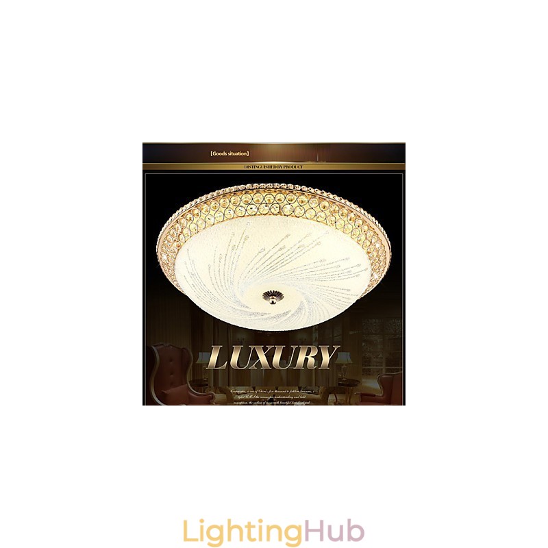 Modern Luxury Crystal Light Absorb Dome Light SMD Double Color Diameter 50CM