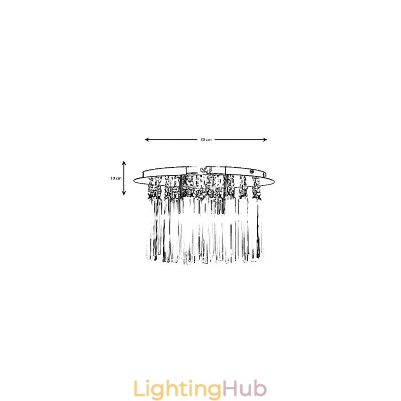 Modern Crystal Semi Flush Mount with 4 Lights (G9 Bulb Base)