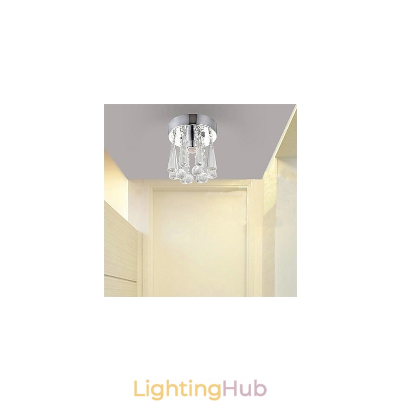 1 Light Semi Flush Mount in Crystal