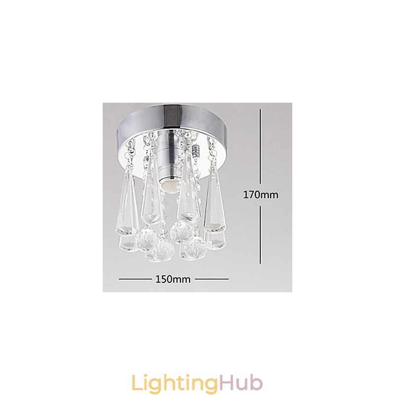 1 Light Semi Flush Mount in Crystal
