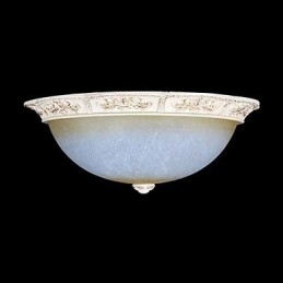White Flush Mount Light Yellow White Glass Resin Pattern Carving European Classic