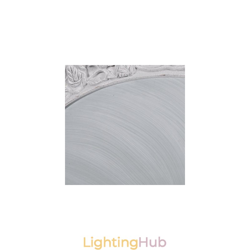White Flush Mount Light Glass Resin Carving European Classic