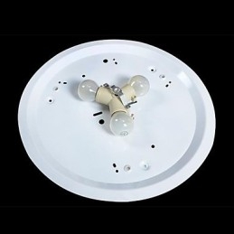 White Flush Mount Light Glass Resin Carving European Classic