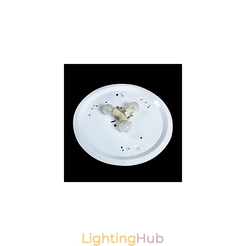 White Flush Mount Light Glass Resin Carving European Classic