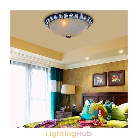 Flush Mount Light Pattern Glass Resin Silver Carving European Classic Flush Mount Light Pattern Glass Resin Silver Carving European Classic