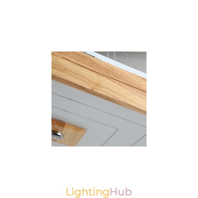 Modern Contemporary Mini Style Painting Wood Bamboo Flush Mount