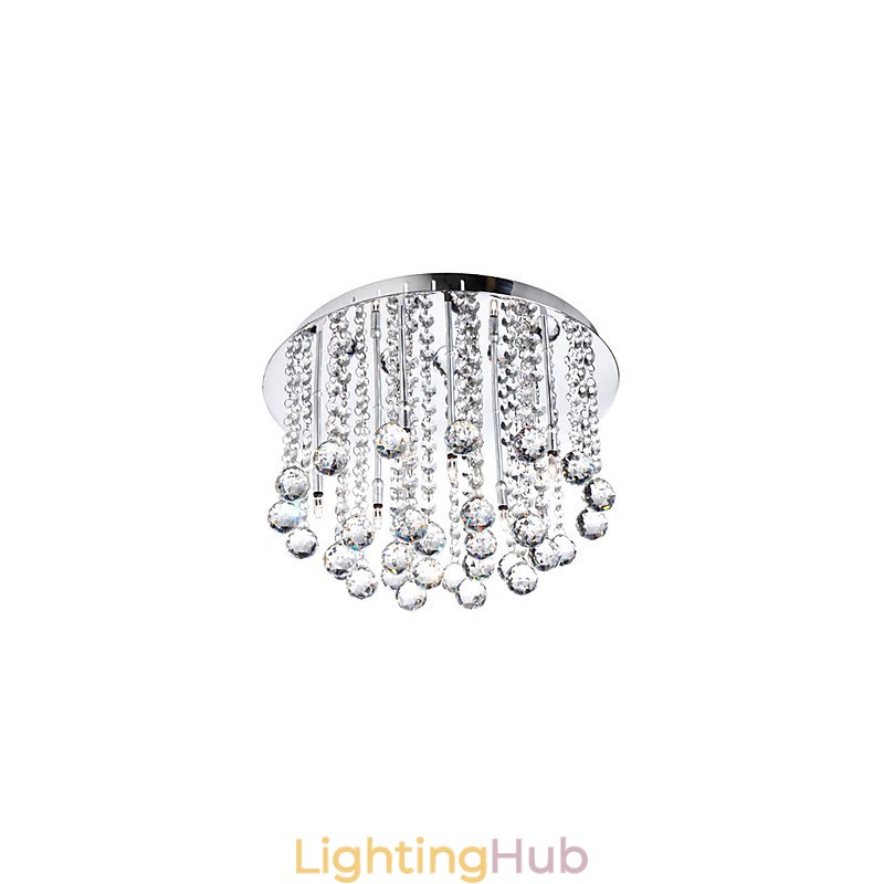 Modern Crystal Semi Flush Mount with 8 Lights (G4 Bulb Base)