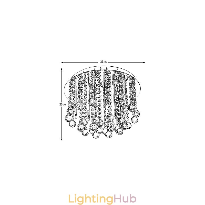 Modern Crystal Semi Flush Mount with 8 Lights (G4 Bulb Base)