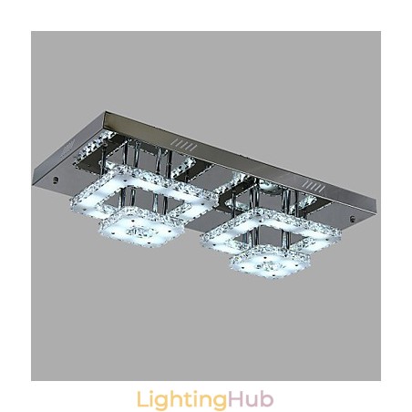 Modern Contemporary Crystal Chrome Metal Flush Mount Modern Contemporary Crystal Chrome Metal Flush Mount