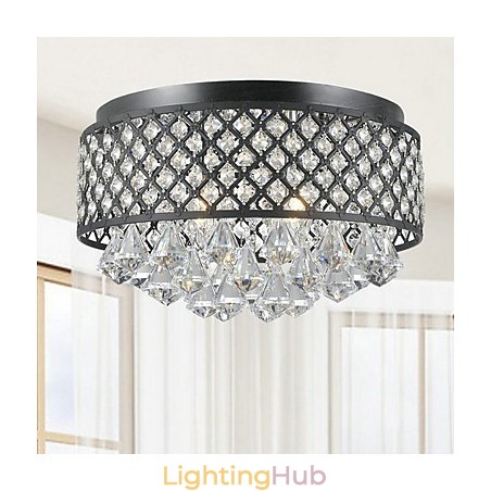 Traditional Classic Crystal Painting Metal Flush Mount Traditional Classic Crystal Painting Metal Flush Mount