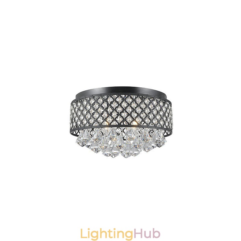 Traditional Classic Crystal Painting Metal Flush Mount