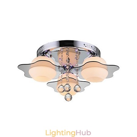 Remoter Control Flush Mount Modern Contemporary 3 Lights with Red Blues