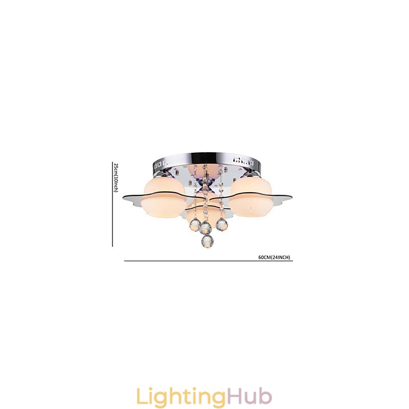 Remoter Control Flush Mount Modern Contemporary 3 Lights with Red Blues