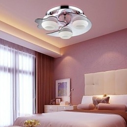 Flush Mount 3 Lights Modern Fashion Contracted White Stainless Steel Metal