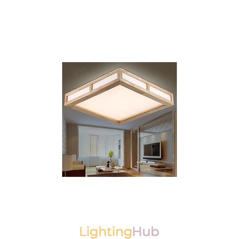 Flush Mount Mini Style Modern Contemporary Wood Bamboo